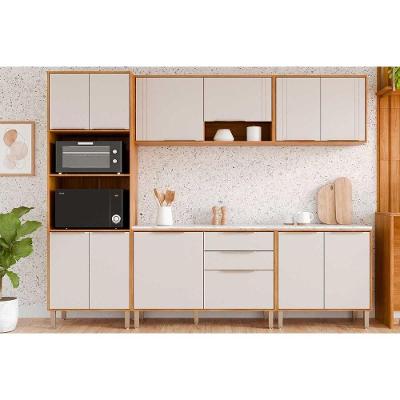 Cozinha Completa Modulada Áurea C5P184 4 Portas 2 Gavetas MDF Cinamomo-off Mgm