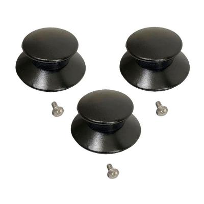 Kit 3 Puxador de Panela POMEL-3UND Plástico Polipropileno com Parafuso para Tampas de Vidro e Ferro