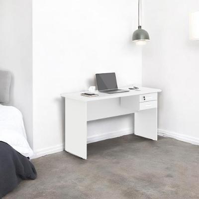 Escrivaninha Linea Moderna 1 Gaveta MDP-MDP 136cm Branco Plata Móveis