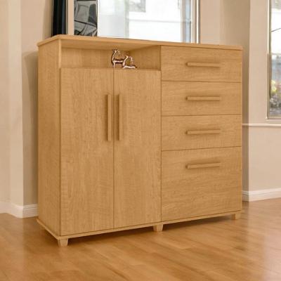 Cômoda Helena 4 Gavetas e 2 Portas Marrom para Quarto Naturalle