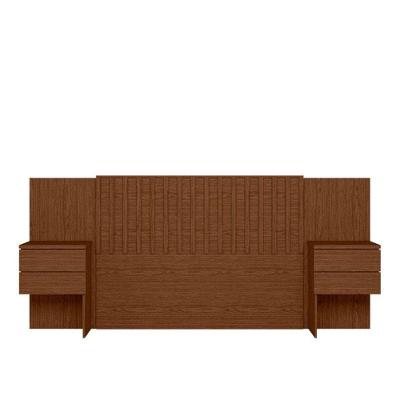 Cabeceira Olinda King Extensivel Painel MDP Nogueira Fixacao no Box Albatroz Moveis