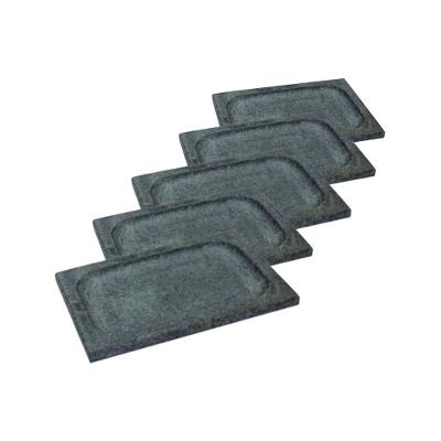 Kit 5 Prato Retangular Bandeja de Servir Pedra Sabao 20x15cm Amadeirado Industria Sao Jose