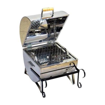 Churrasqueira Náutica Bafinho para Uso Interno e Externo Aço Inox 34x30x30cm Inox Ouro Minas