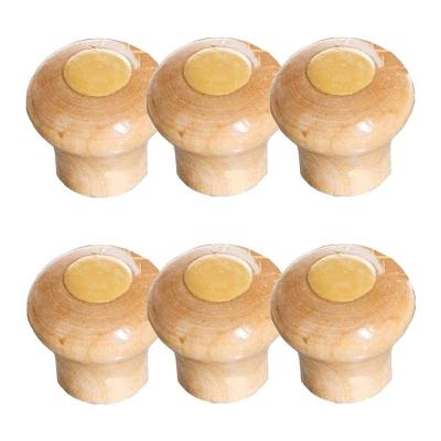 Kit 6 Puxador para Tampa de Panela Pomelmad-6UND-CONTI Madeira para Vidro e Ferro Continental