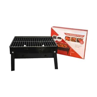 Churrasqueira a Carvão Portátil Maleta Aço Carbono com Grelha Preto Grandsol 0049GS