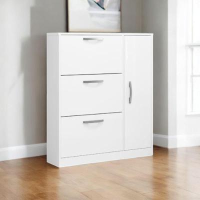 Sapateira Randi 1 Porta 3 Gavetas 100cm MDF Branco para Quarto