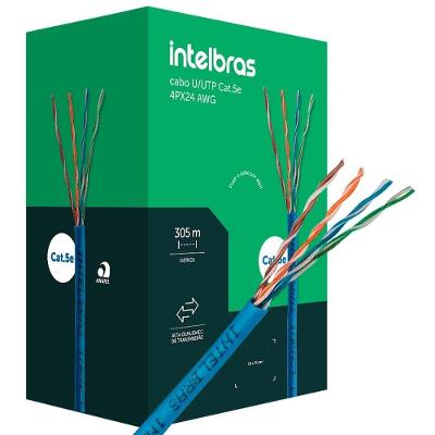 Cabo de Rede U UTP CAT.5E 305M IL5CMAZ para Instalacao Interna Azul Intelbras
