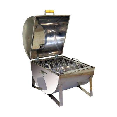 Churrasqueira a Carvão Aço Inox com Grelha para Área Externa Inox Ouro Minas Mega Bafinho