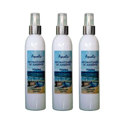 Kit 3 Aromatizador de Ambientes Aroma Marine Alta Fixacao Frasco 200ML Borlen Brasil