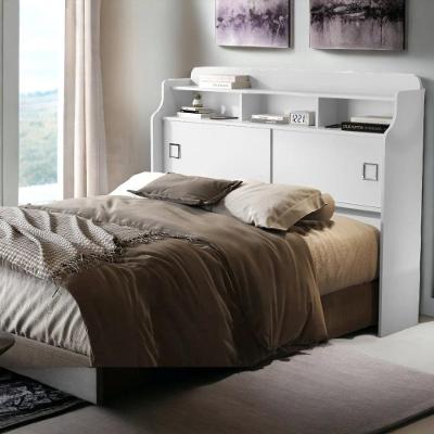 Cabeceira Queen Jéssica para Cama Box com Nichos Branco Vj Móveis