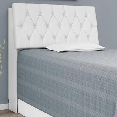 Cabeceira Isis Solteiro Estofada Mdf Mdp Revestida em Korino Ou Suede Branco Framar