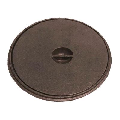 Tampa Tampão Chão Simples Redondo Ferro Caixa de Gordura 42x42cm Preto Fundição Unicláudio