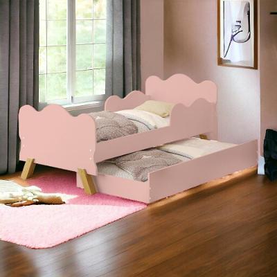 Cama Infantil Angel com Auxiliar Madeira Macica Rose Vj Moveis