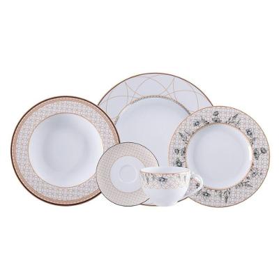 Aparelho de Jantar Solaris 30 Peças Porcelana Decorada Uso Diário Branco Tramontina