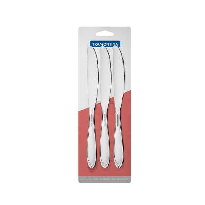 Conjunto de Facas de Mesa Laguna Aço Inox 3 Peças para Jantar Inox Tramontina