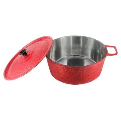 Caçarola 11656-DF.V Alumínio Fundido Craqueada Tampa Vermelho 20cm 2,2L Diviforte