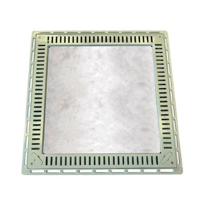 Tampa Casa de Maquinas Piscina Rebaixada Simples com Grelha B1 80x80 Bege Industria São Jose