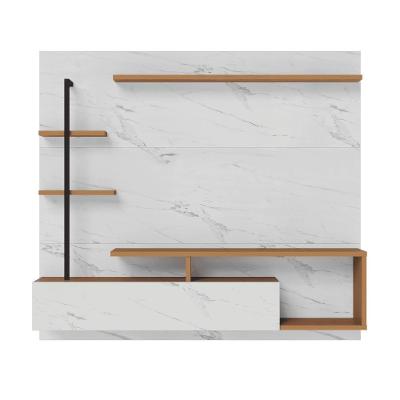 Conjunto de Sala Home Maragogi Santorini para Tv Até 60 Polegadas MDP com Led Marrom Colibri Móveis