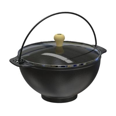 Panela Polenteira 93845LB 5,1L Ferro Fundido Tampa de Vidro Uso em Cozinha Preto Libaneza