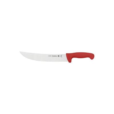 Faca para Carne 10 Polegadas Profissional Aco Inox Cabo Polipropileno Vermelho Tramontina