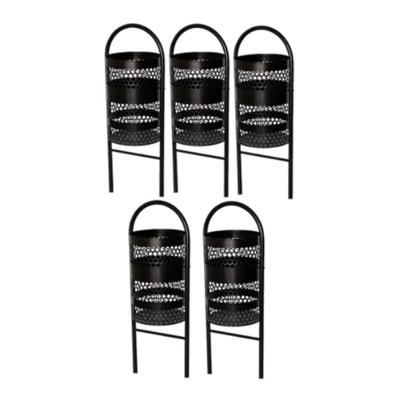 Kit 5 Lixeiras Redondas Suspensas 360X5STE 40L para Pátios e Parques em Tela de Moeda Santa Edwirges
