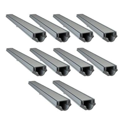 Kit 10 Grelha Invisivel Oculta Caixa Coletora 100x8cm Cinza para Reaproveitamento de Agua GDA