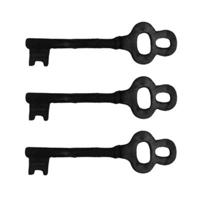 Kit 3 Chaves Decorativas No 01 em Ferro Fundido Preto Fundição Jodoal
