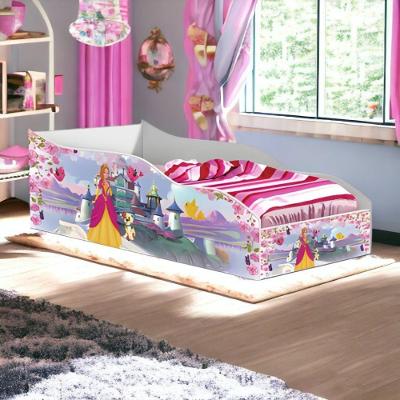 Cama Infantil Racer Juvenil Castelo com Colchão Estilo Carrinho MDF Lilás Gabrielli Móveis