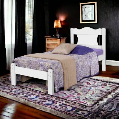 Cama Solteiro Munique MDF Branco para Quarto Moderno Gabrielli Moveis