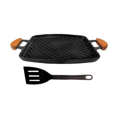 Chapa Bifeteira Grill CGA31x24-ALUMV Antiaderente em Alumínio com Alça de Madeira e Espátula