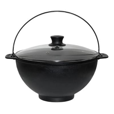 Panela Polenteira 1044-RIG para Polenta Ferro Fundido Tampa de Vidro 5L Preto Uso Domestico Rig