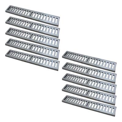 Kit 10 Ralo Grelha Linear 7111X10GDA com Caixilho Alumínio Escovado Prata GDA Industria
