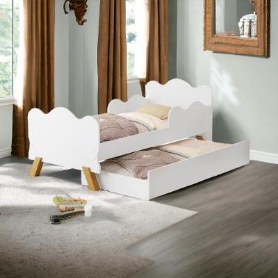 Cama Infantil Angel com Auxiliar com Grade de Protecao Branco Vj Móveis