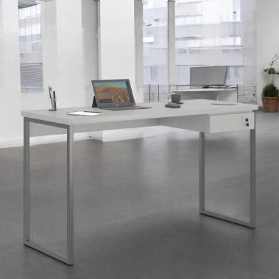 Mesa Escrivaninha Shine Home Office 3 Gavetas MDF MDP 136cm Cinza Mobiliar Home Shop