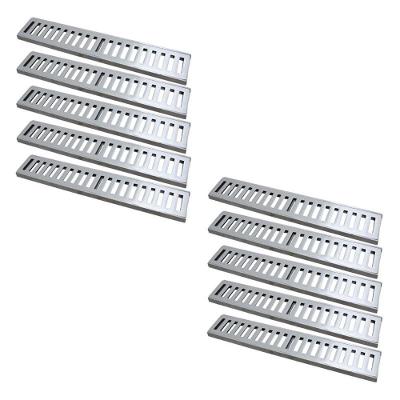 Kit 10 Ralo Grelha Linear 7007X10GDA para Aguas Pluviais em Alumínio Fundido Polido Prata GDA