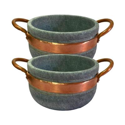 Kit 2 Cumbucas AF1002X2INDSJ para Caldo e Sopa Pedra-Sabao Uso em Forno e Fogao a Lenha Cinza