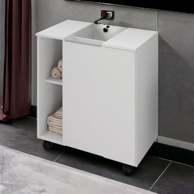 Gabinete de Banheiro Pequin para Coluna 2 Portas 55,3cm Branco Bechara Móveis