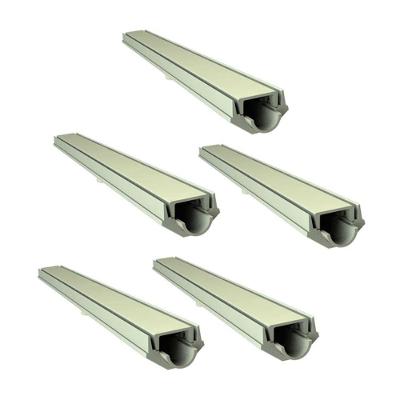 Kit 5 Grelha Invisivel Oculta Caixa Coletora 100x8cm Aluminio Fundido Bege GDA Industria