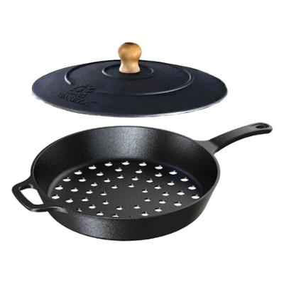 Frigideira Grill Furada 92586-LB Ferro Fundido 30cm para Churrasqueira Fogao a Lenha Libaneza