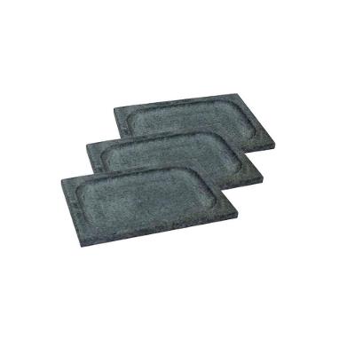 Kit 3 Pratos Retangulares de Pedra Sabao 20x30cm para Servir Amadeirado Industria Sao Jose