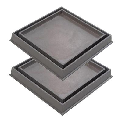 Kit 2 Ralo Invisivel Rebaixado com Caixa Sifonada Cinza 18cm para Piso Ceramico GDA Industria