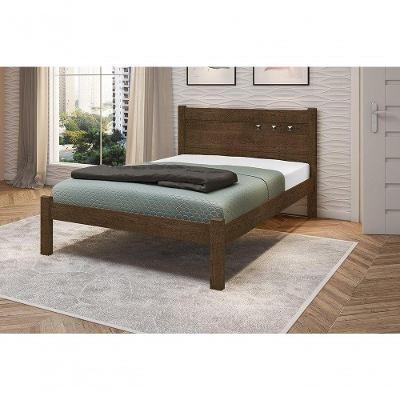 Cama de Casal Paola II Malbec Estrutura MDF Marrom Acabamento Fosco Framar