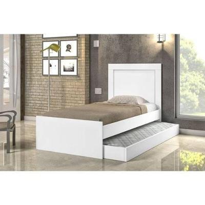 Cama Bibox Solteiro Luara com Cama Auxiliar Branco Estrutura para Colchao 88x188 Cambel Moveis