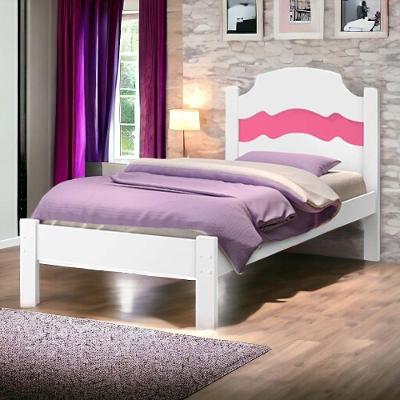 Cama Solteiro Íris com Colchão Cambel Estrutura MDF Branco Vj Móveis
