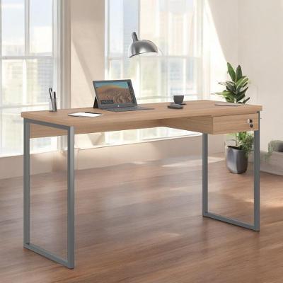 Mesa Escrivaninha Shine com Gaveteiro 3 Gavetas MDP 120cm Marrom Mobiliar Home Shop