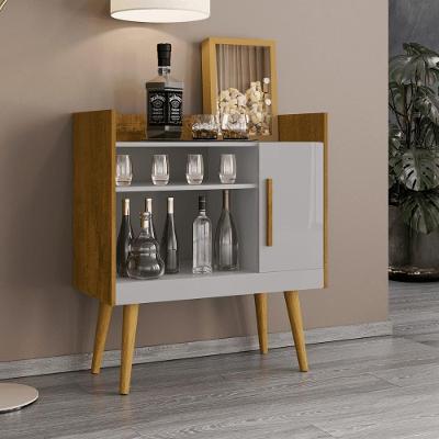 Aparador com Nichos Café Ii MDP 70,4cm Natural-off para Ambientes Modernos Bechara Móveis