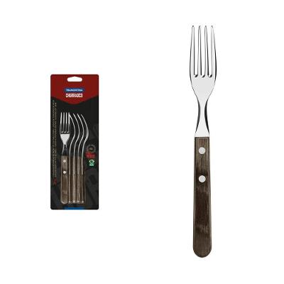 Conjunto de Garfos para Churrasco Aço Inox Cabo Castanho Polywood 6 Peças Tramontina