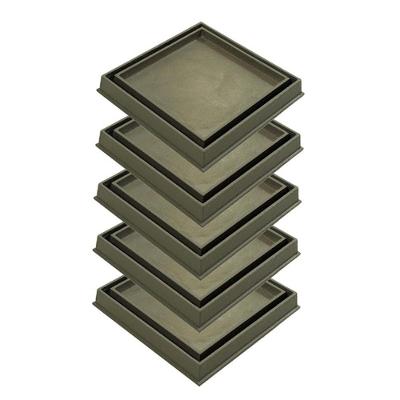 Kit 5 Ralo Invisivel Rebaixado com Caixa Sifonada Aluminio Fundido Bege GDA Industria