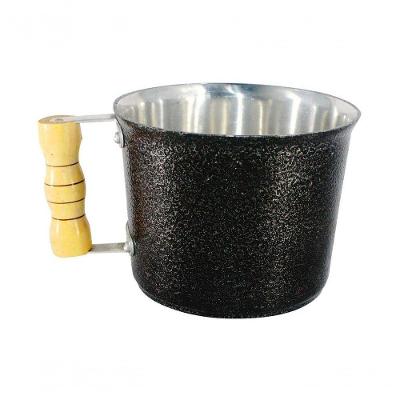 Canecao Aluminio Fundido Craqueado Cabo Madeira 1L para Cozinha Preto Diviforte