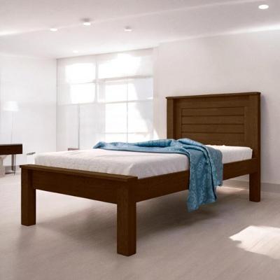 Cama Box Solteiro Luz Confortavel com Colchao Estrutura MDF MDP Marrom Mobiliar Home Shop